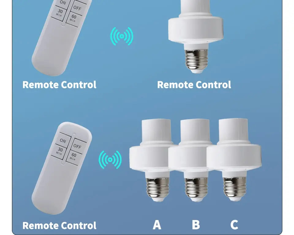 Wireless Remote Control E27 Light Socket Smart Switch LED Lamp Base House Timer Switch WiFi Light Bulb Holder Room Smart Device