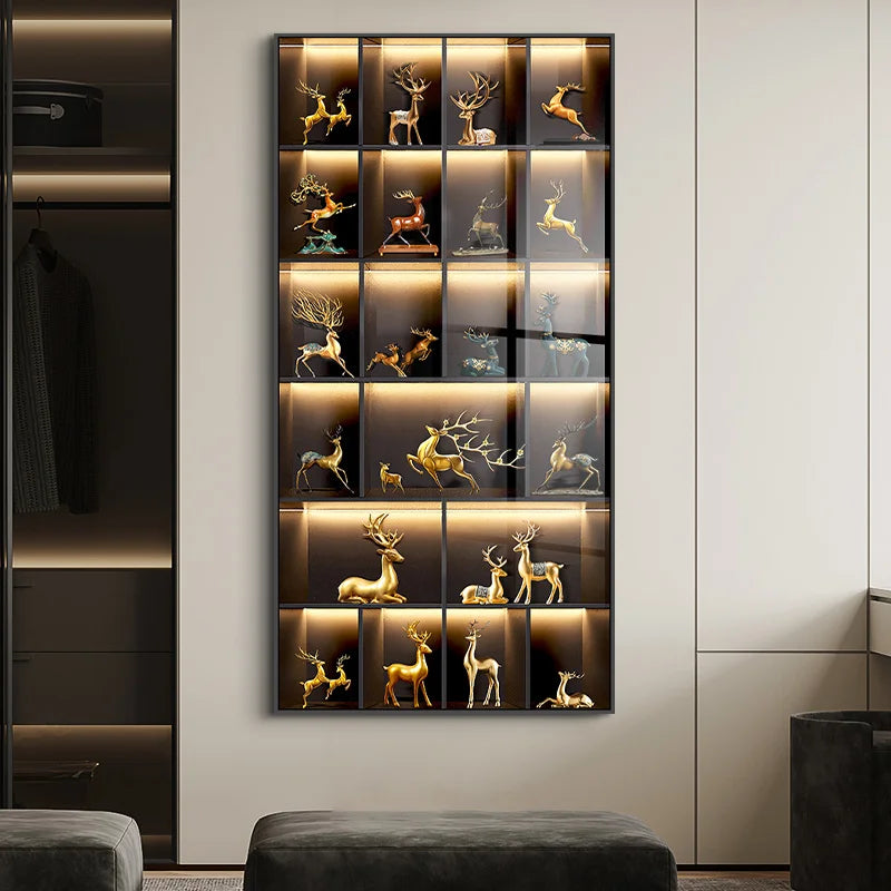 Modern Light Luxury Entrance LED Decorative Painting Home Decoration Living Room Bedroom Sofa Background Corridor Mural Light