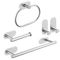 4/5Pcs Stainless Steel Bathroom Hardware Set Anticorrosion Wall Mount Bathroom Towels Rack No Punching Rustproof Towel Bar
