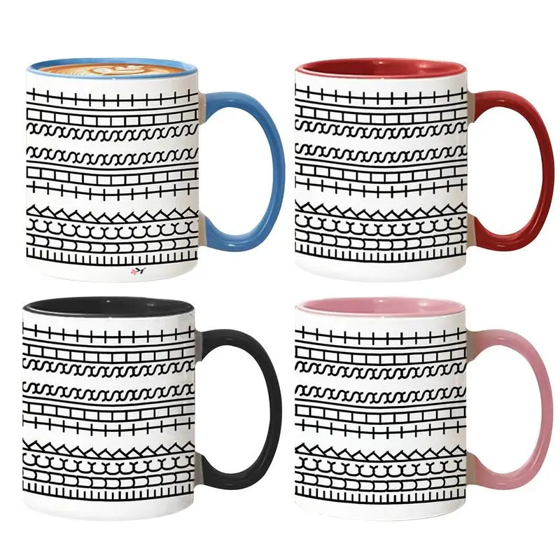 11.83 oz Coffee Mug with Handle Tea Cup Novelty Microwave-Safe Coffee Cup Ceramic Drinking Cup Desktop Ornament for Kitchen Home