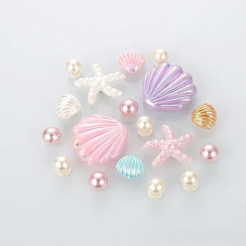 18PCS Shoe Charms for Clogs Slippers DIY Summer Starfish Shell Handicrafts Shoe Decoration Buckle Charms Hole Shoes Accessories