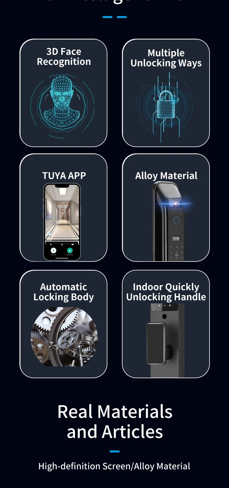 3D Real-time Intercom Face Recognition Digital Door Lock With Camera FIngerprint Password Unlock Keyless Electronic Door Lock