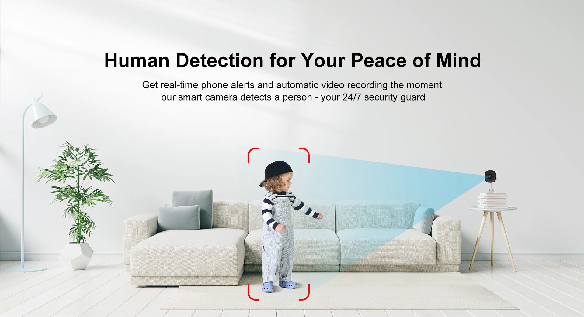 Smart Home Security Camera - 1080P WiFi Indoor Cam with Human Motion Detection, Auto Tracking, Night Vision & Audio Recording