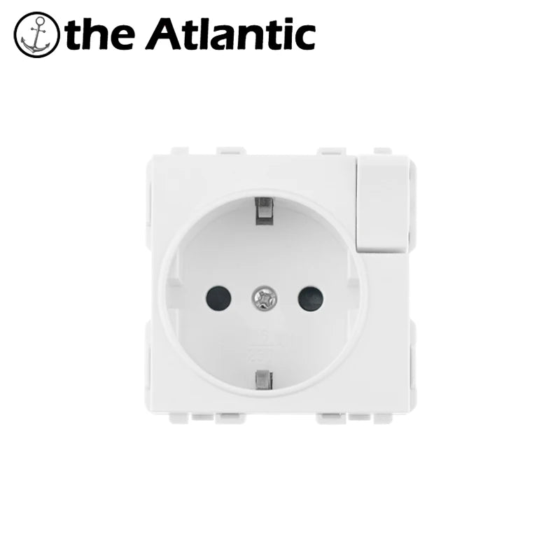 S Series- EU Power Socket Function Module Socket With Switch DIY Socket Accessory Free Combination White Glass /Plastic 250V 16A