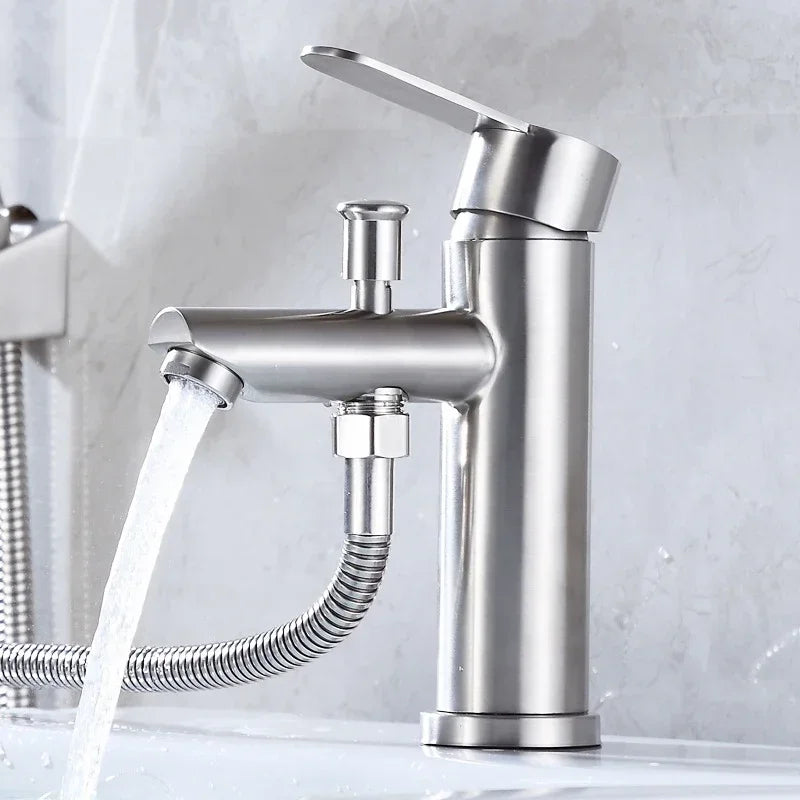 Stainless Steel Multifunctional Shower Mixer Faucet - Deck Mounted Household Sink Tap with Hot and Cold Water for Washbasin