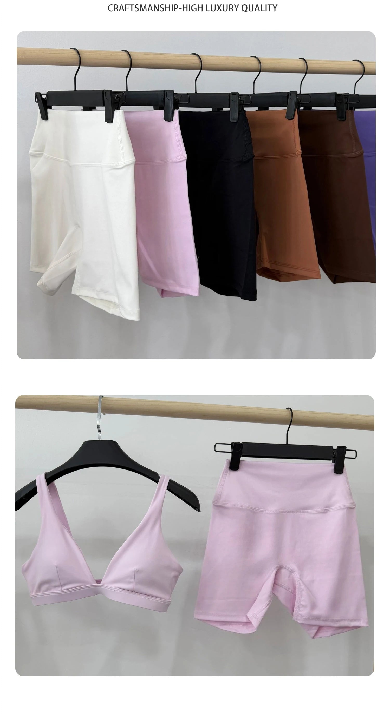 Women's Yoga Set V Neck Push Up Sports Bra High Support Shockproof + High Waist Quick Dry Tummy Control Gym Shorts 2 Piece Set