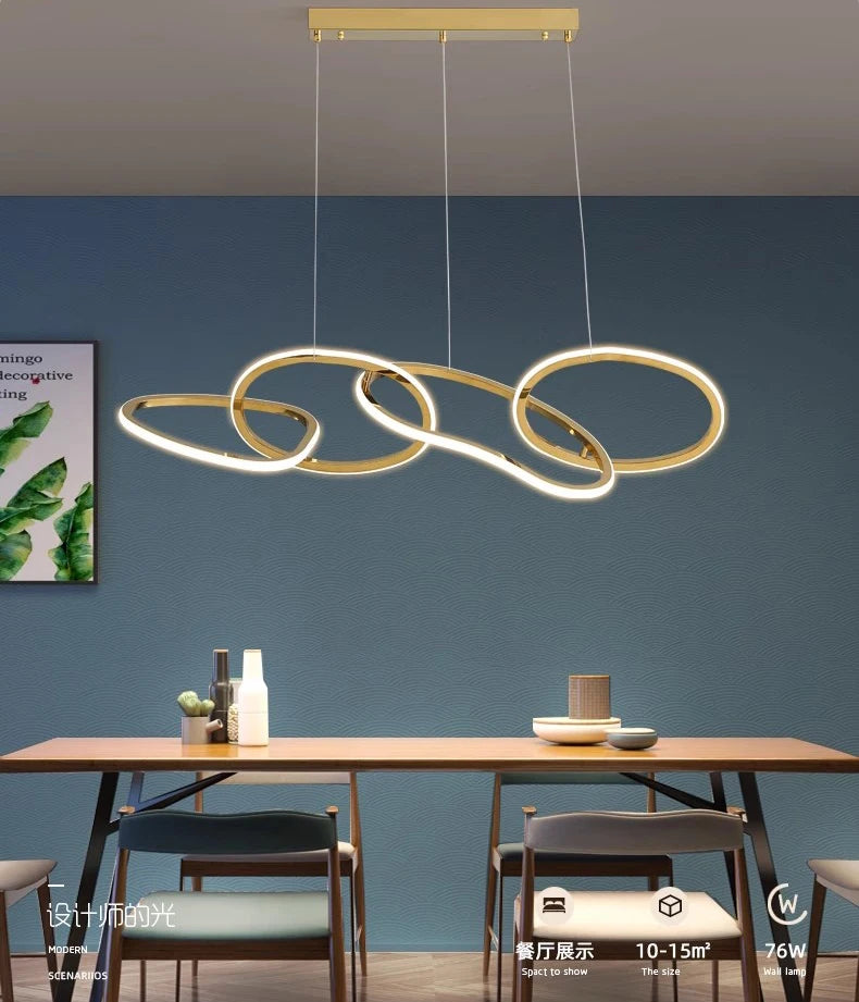 Light luxury LED lustre pendant lights hanging lamps black gold rose gold light for indoor bedroom dining table light fixture
