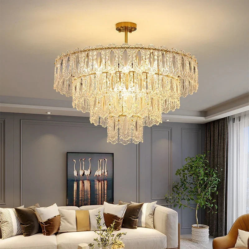 Modern Light Luxury French Living Room Chandelier Romantic  Bedroom Ceiling Lamp Dining Table Decor Hanging Light Lustre Fixture