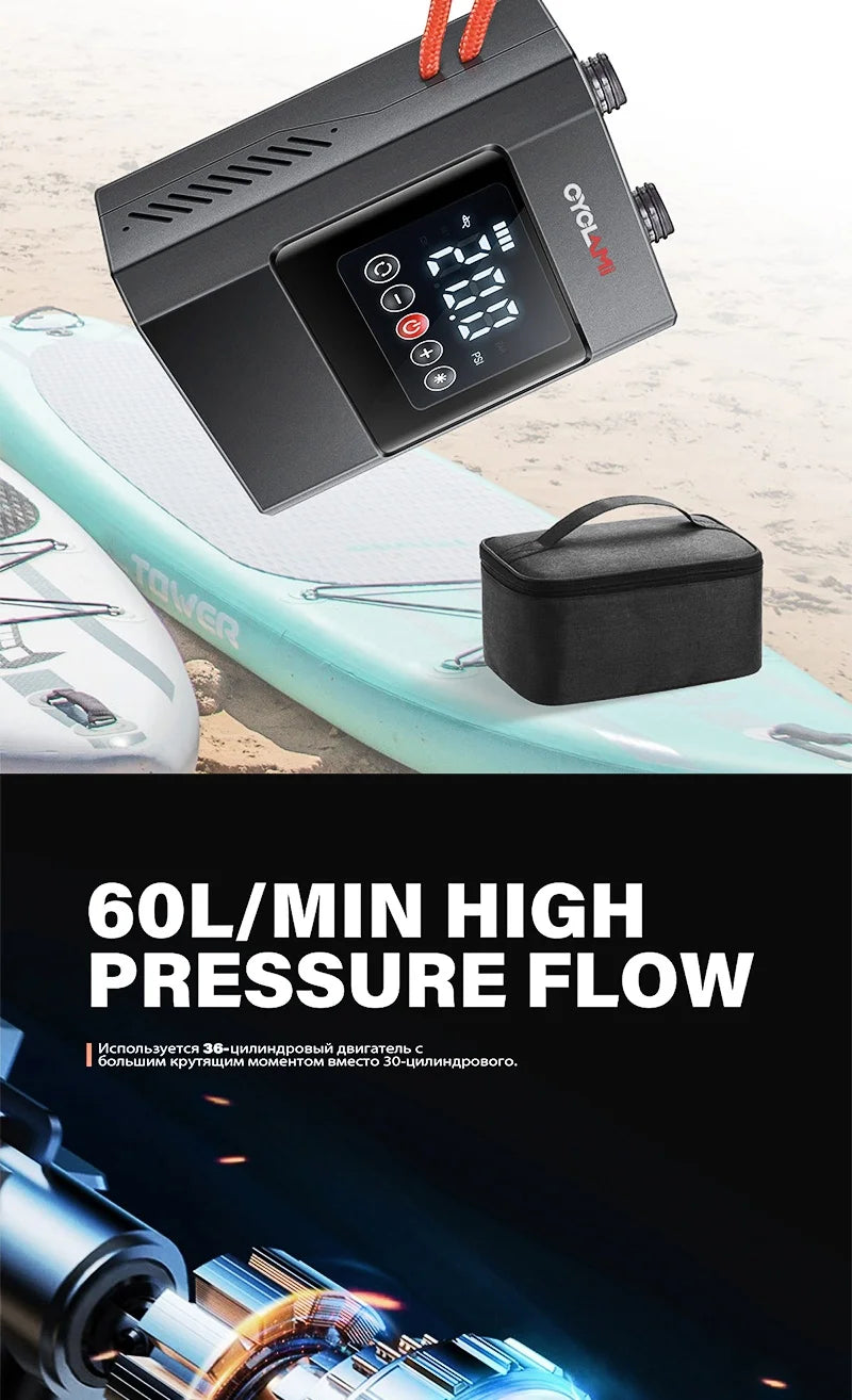 SUP Pump Stand-Up Paddle Rechargeable 20PSI Inflatable PVC Boat Kayak Accessories for Surfing Kite Mattress Tent Mattress