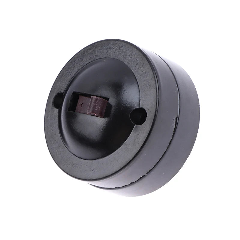 Toggle Switch Single-control Lamp Switch Round Surface Mounted Wall Light Switch Old-fashioned 6A Button Switch For Home Decor