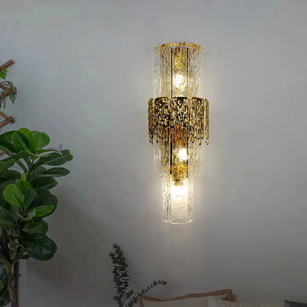 Light Luxury Led Wall Lamp Home Decoration Living Room Tv Background Wall Staircase Bedroom Italian Bedside Glass Wall Lamp