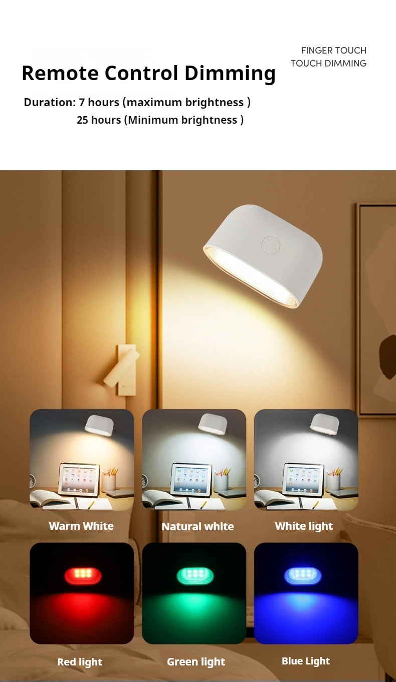 Wall Sconce Indoor Magnetic Remote Control Wall Light RGB Color Picture Backlight Night Light 360 Degree Rotation Wall Lamp