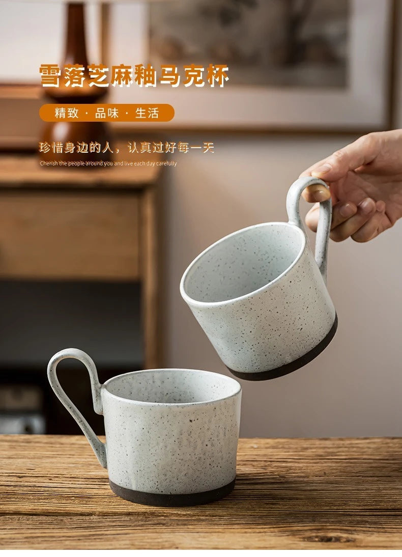 Creative Big Ear Design Ceramic Mug Large Capacity Coffee Cup for Home Use
