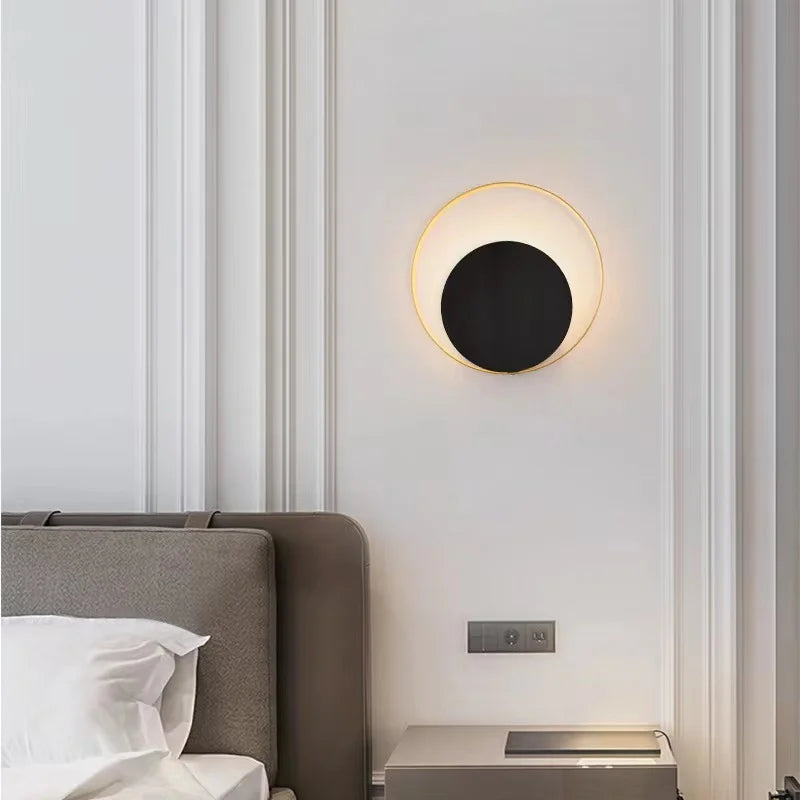 Nordic Modern Light Luxury Marble Wall Lamp Bedroom Background Led Lighting Decoration Creativity Mirror Aisle Sconce Indoor