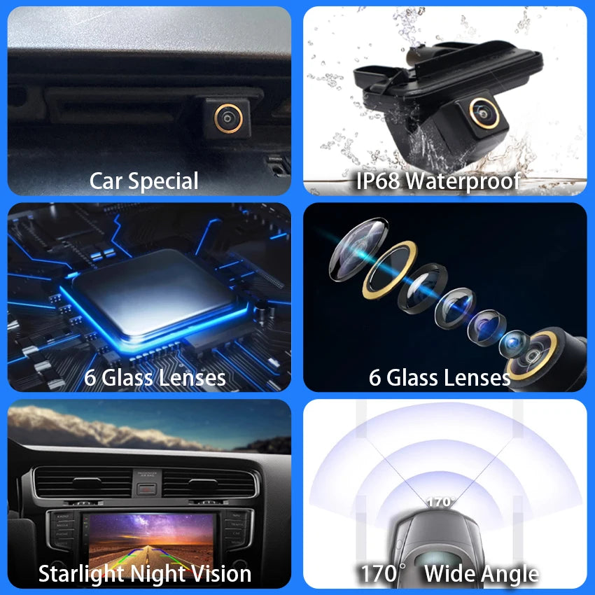 HD CCD Car Reversing Camera For Audi A6 C6 4F S6 RS6 Q7 4L 2005~2015 AHD 1080P 170°FishEye Vehicle Truck Handle Rear View Camera