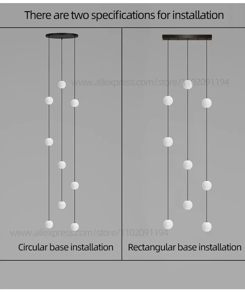 Stairs Modern Chandelier Loft Duplex Living Room Hotel Lobby Long Pendant Nordic Home Decorative Lighting Ball Long Line Pendant