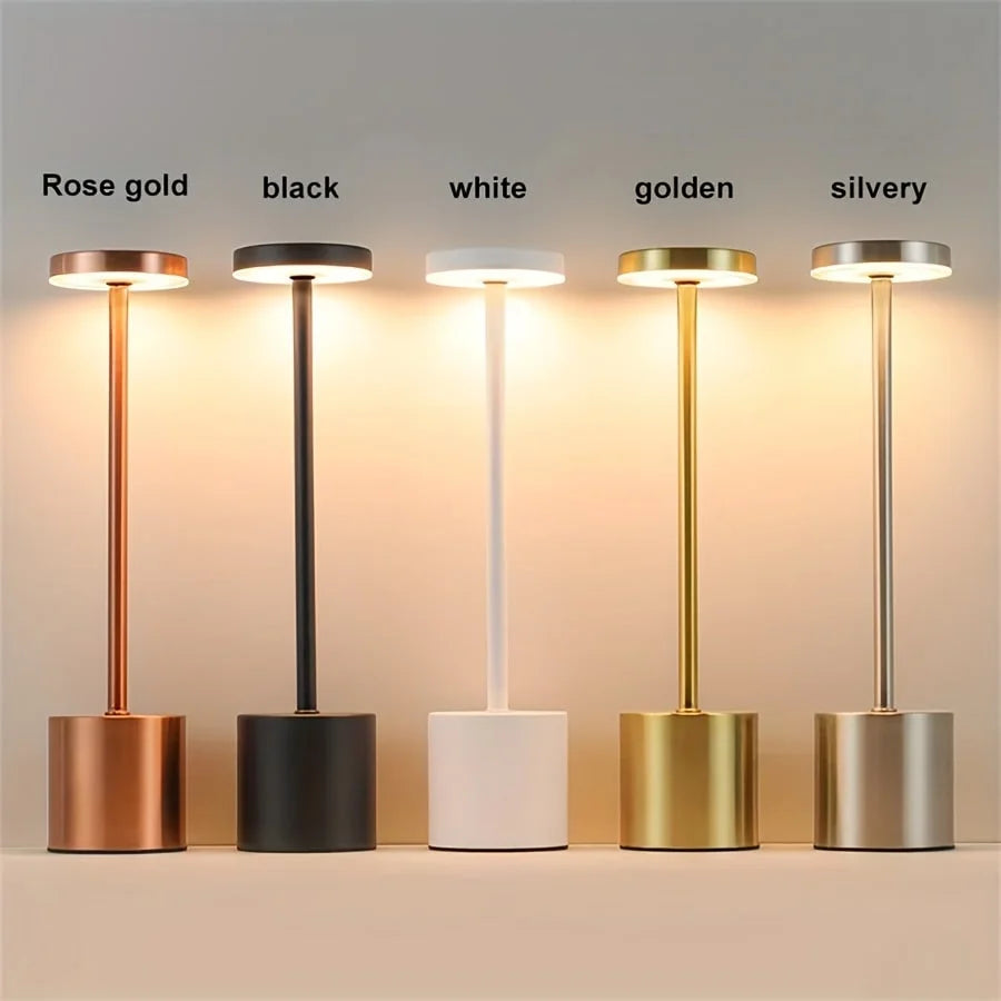 Modern touch adjustable table lamp, metal portable ambient light, suitable for decorating bedroom tables in various living rooms