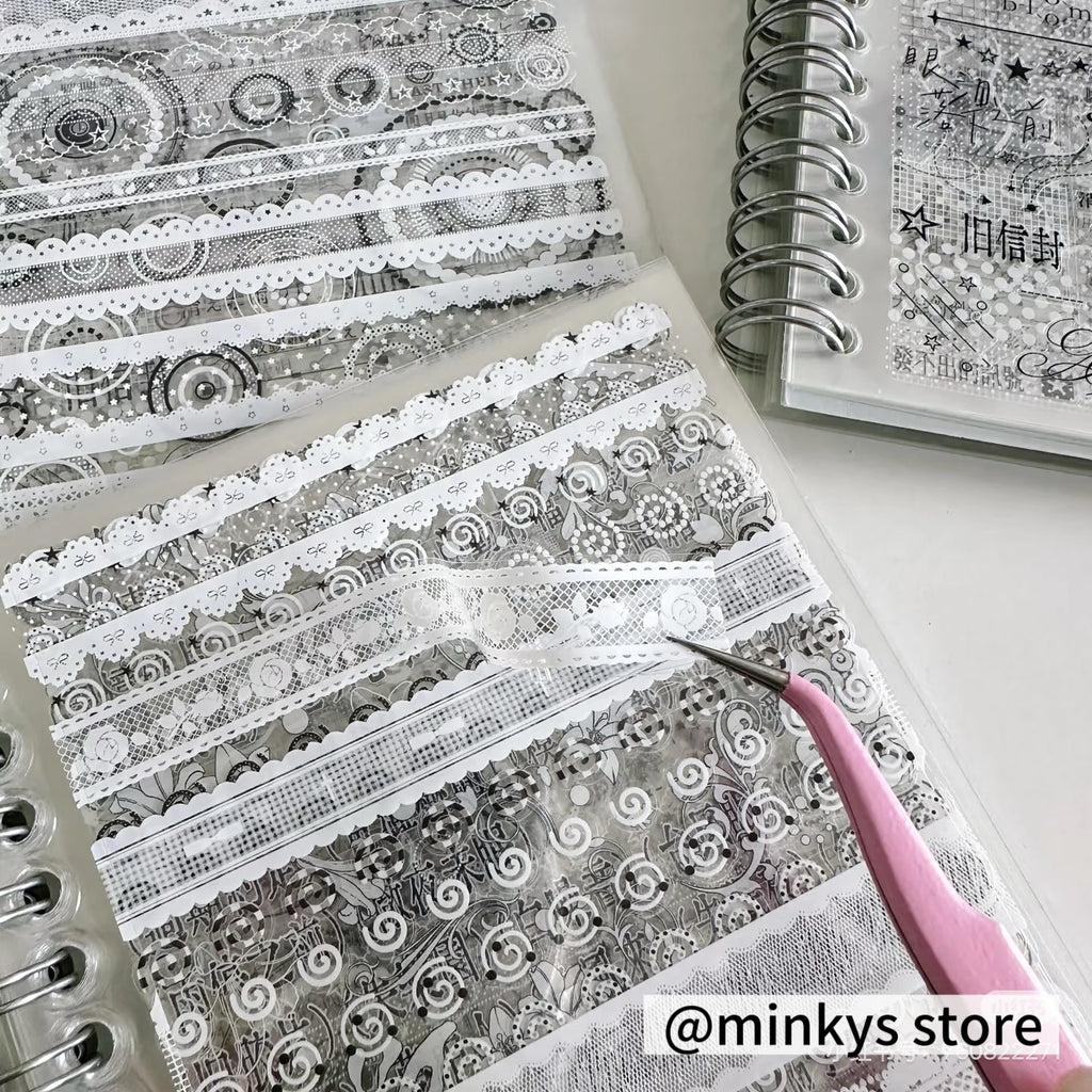 Original 32 Sheets PET Transparent Sticker Book Korean Scrapbooking Stickers For Journal Hand Book  Stationery