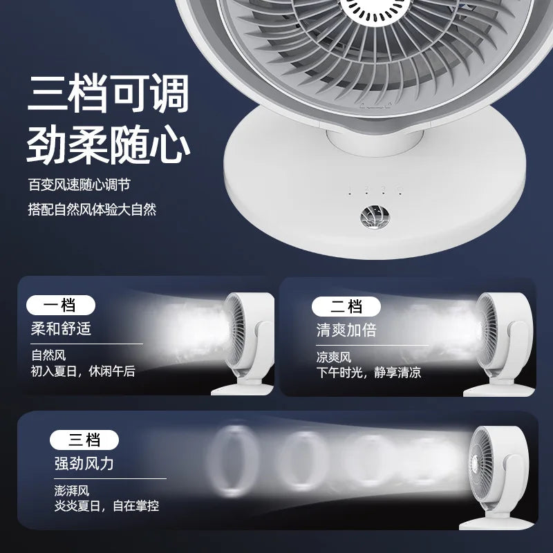 Air Circulator Fan, Household Electric Fan, Desktop Portable Oscillating Low Noise Fan for Student Dormitory and Office