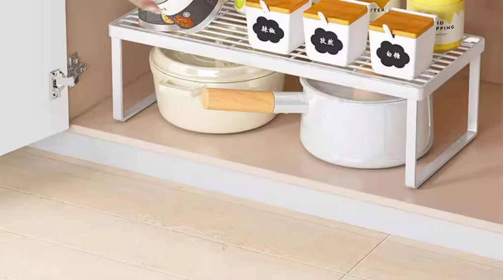 Kitchen Countertop Storage Rack Bowl Plate Pot Organizer Cabinet Internal Layered Shelf Seasoning Tabletop Storage