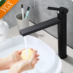 VGX Luxury Gold Bathroom Faucets High Basin Mixer Tall Sink Faucet Gourmet Washbasin Tapware Hot Cold Water Tap Brass Chrome