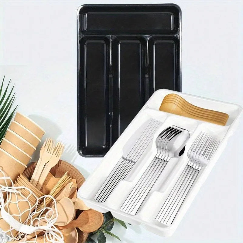 Cutlery Organizer Tray Kitchen Drawer Storage for Knives Forks Spoons with Compartment Divider Utensil Holder for Efficient