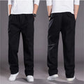 Cargo Pant Men Long Pants High Elastic Waist Simple Splice Straight Trousers Casual Loose Regular Solid Autumn Winter 2024