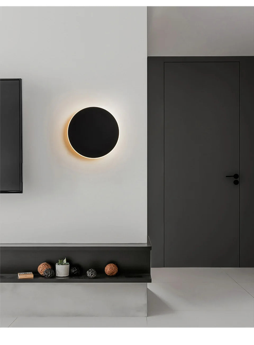 Round wall lamp/modern minimalist style bedroom bedside table staircase porch LED light source human body touch sensor