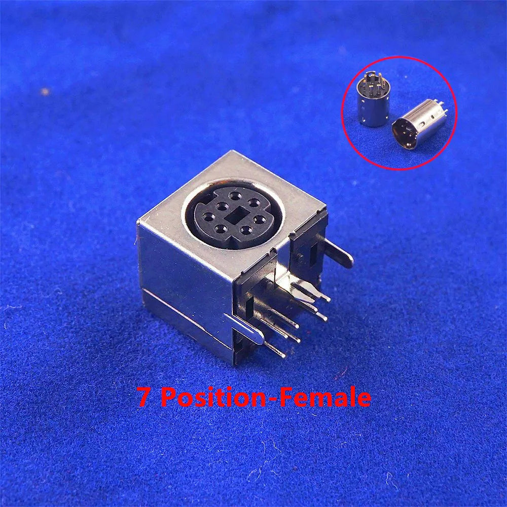 10pcs Circular Receptacle Connector Mini Din 3 4 5 6 7 8 9 10 Pin Female Din Sockets MD-SM Shield Right Angle Through Holes PCB