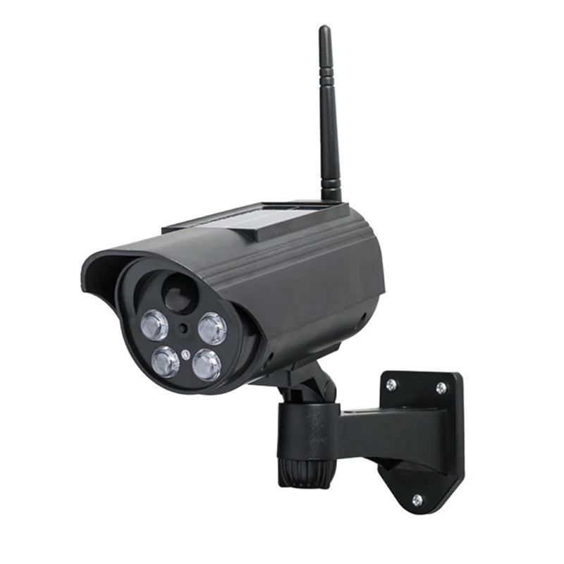 Solar Powered Fake Security Camera Outdoor Dummy Surveillances Device ABS Weatherproof For Home Business Garden Garage