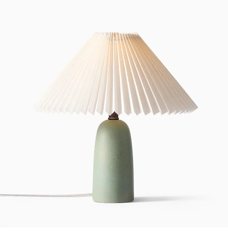 Nordic Design Romantic Atmosphere Pleated Ceramic Table Lamp LED E27 Minimalist Modern Light Fixture Bedroom Bedside Living Room