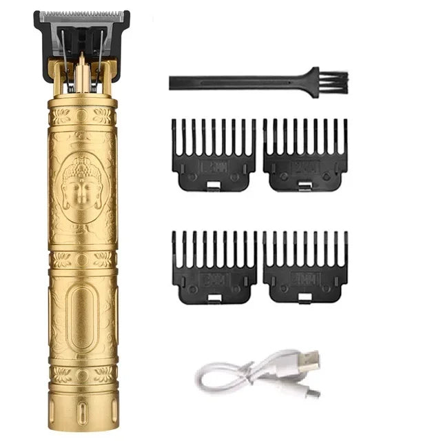 T9 Hair Trimmer for Men Cordless Beard Clipper 4 Guide Combs Brush USB C Cable Silent Operation Shaver Home Haircut Tool Kit
