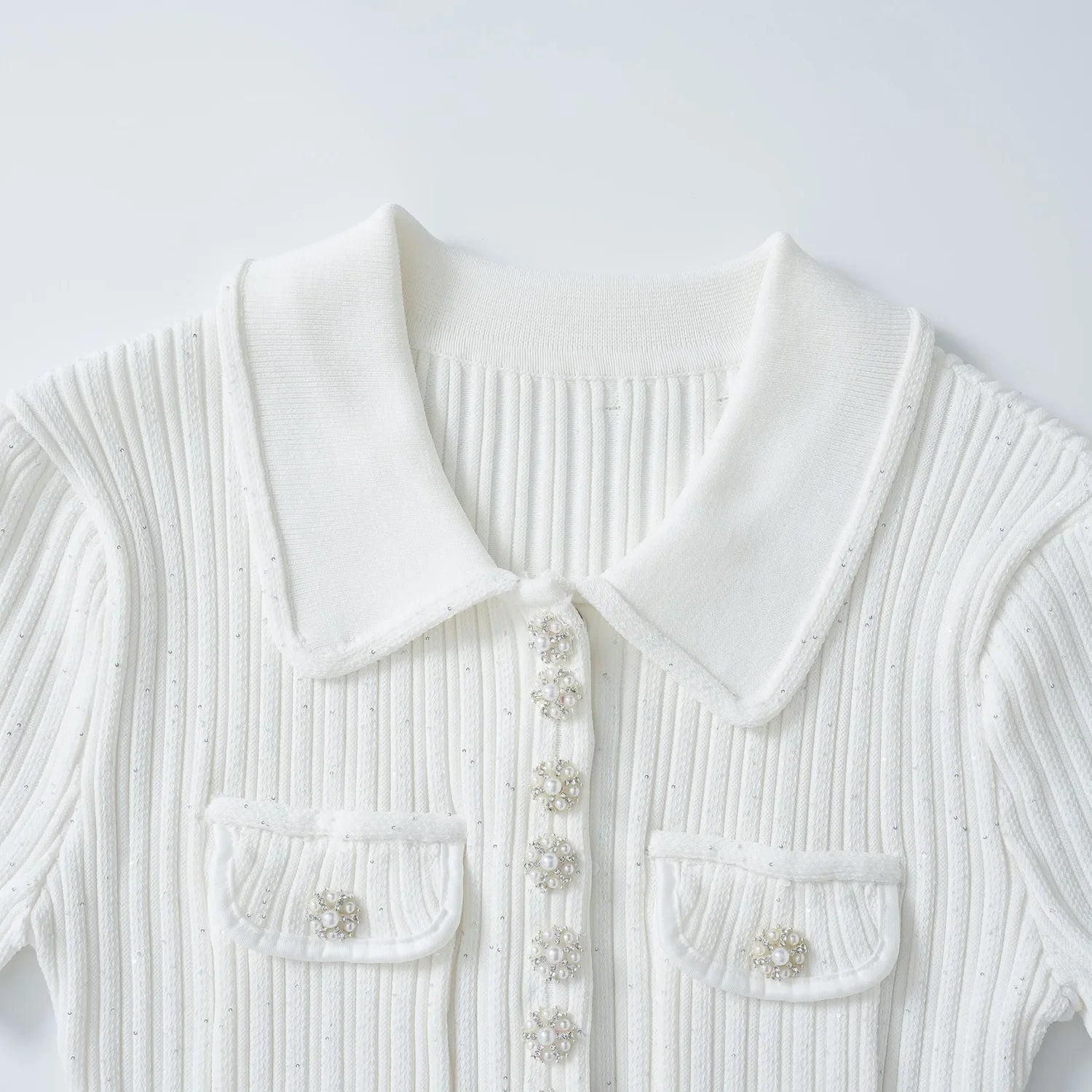 Brand Designer Polo Knitted Dress Women Summer Short Sleeve Single Breasted Flower Button Knitting Sweater Mini Dresses