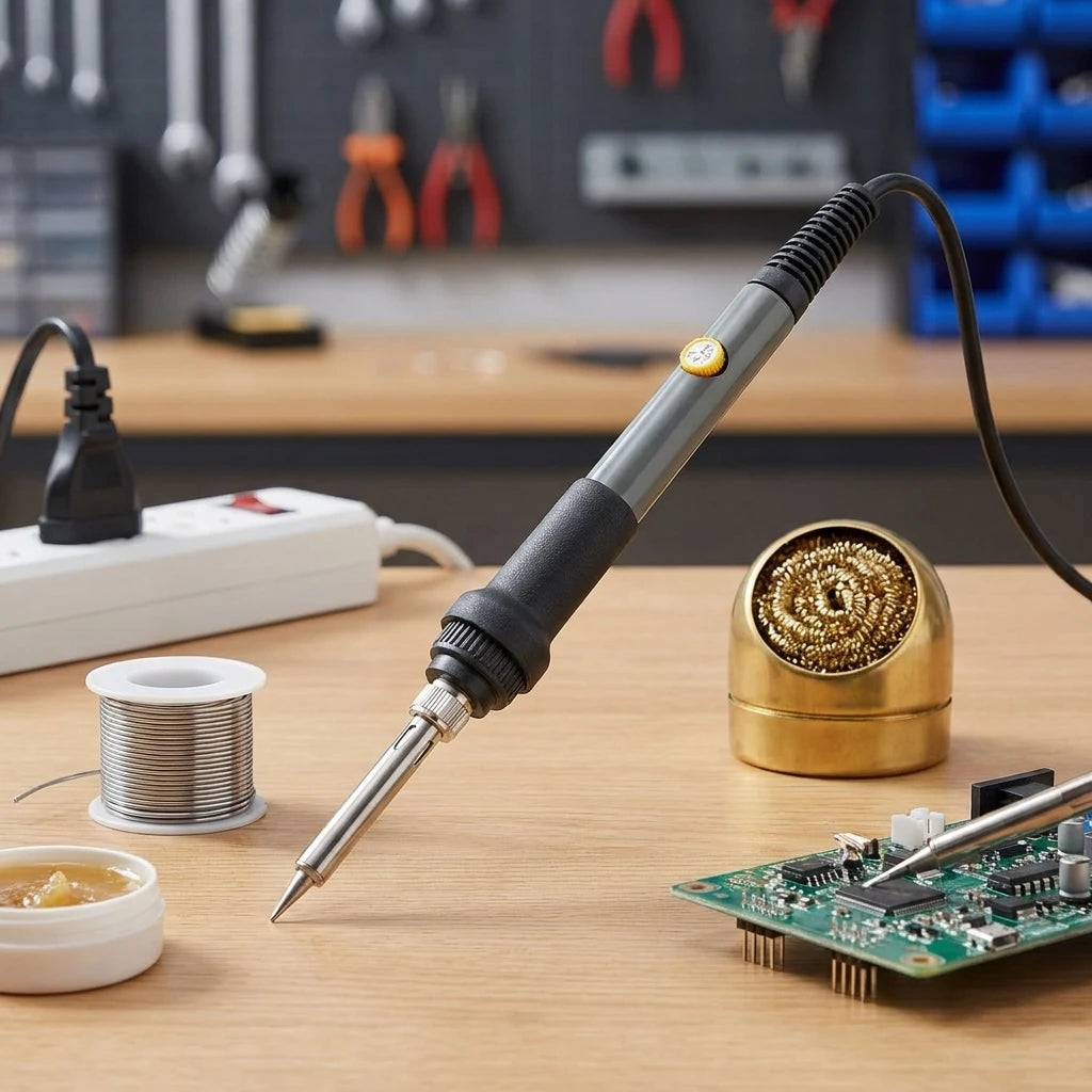 EU 60W Adjustable Temperature Electric Soldering Iron Welding Rework Station Heat Pen Tips DIY Repair Tool