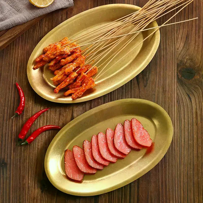 Kitchen small tools, multi size stainless steel plates, lunch containers, snack plates, dumpling plates, platters