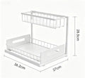 Under Sink Organizer Rack 2 Tier Under Sliding Cabinet Basket Organizer Drawer , Multi-Purpose Under Sink Storage For Kitchen