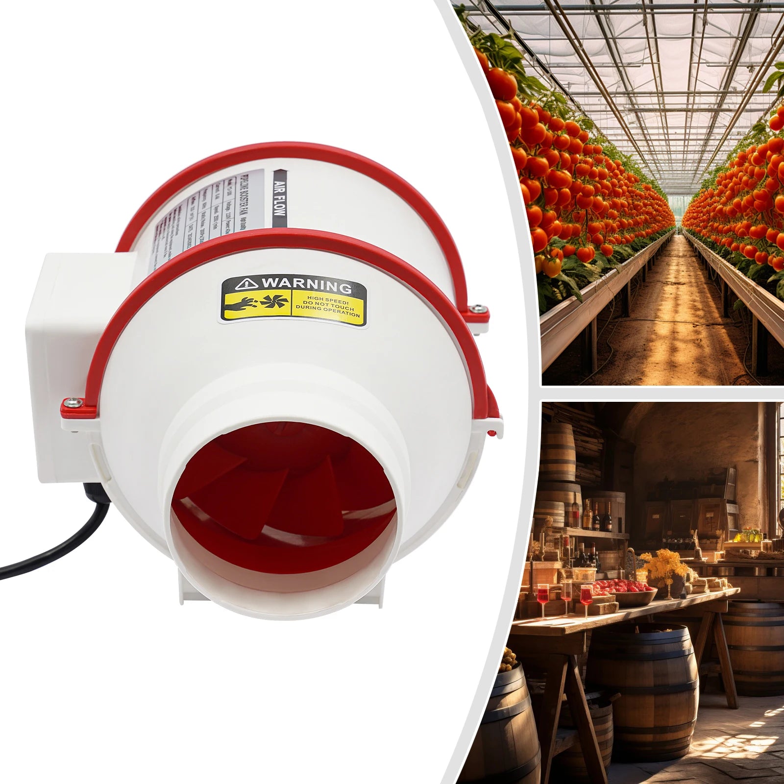 Duct Inline Ventilation Exhaust Fan with Remote Controller,310 m ³/h High Efficiency Air Fan Copper Motor