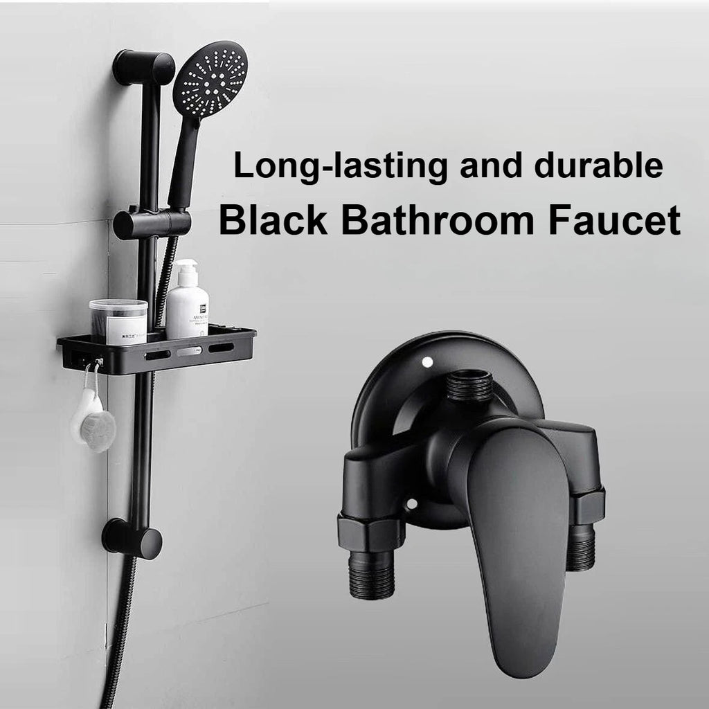 Cold Hot Mixer Tap Bathroom Faucets Black Shower Faucet Shower Head Set Household Wall Mounted Shower Mixer Valve Switch