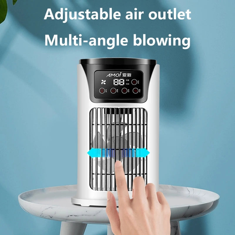 Multifunctional Portable Air Cooler Cold Air-cooled Fan Small Humidification Air Conditioner Natural Fan for Home Office Desktop
