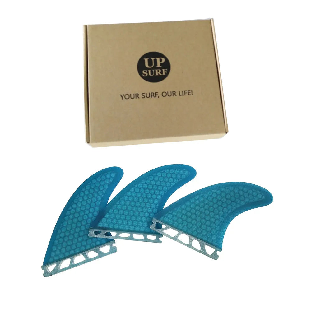 Surfboard Large Fins Tri Set UPSURF FUTURE Fins G7 Blue Honeycomb Short Board Fins 3 Pcs/set Fibreglass Quilhas Azul Surfing Fin