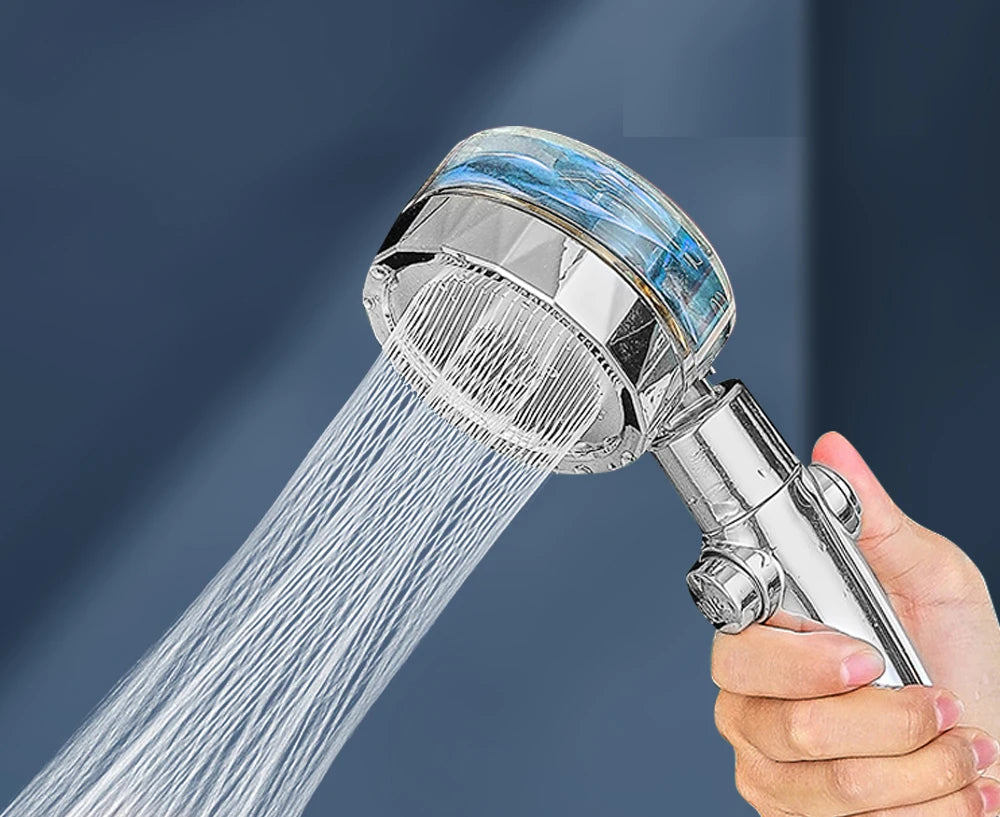 High-Pressure Shower Head Handheld Turbo Fan Showerhead With 5 Filters Water Saving Spray rain Shower Bathroom Accessories