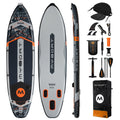 Myboat BASS HUNTER Grey SUB Waterproof Inflatable Paddle Board 11'6''x35''x6'' Aquatic Fishing With Accessories SUP сапборд