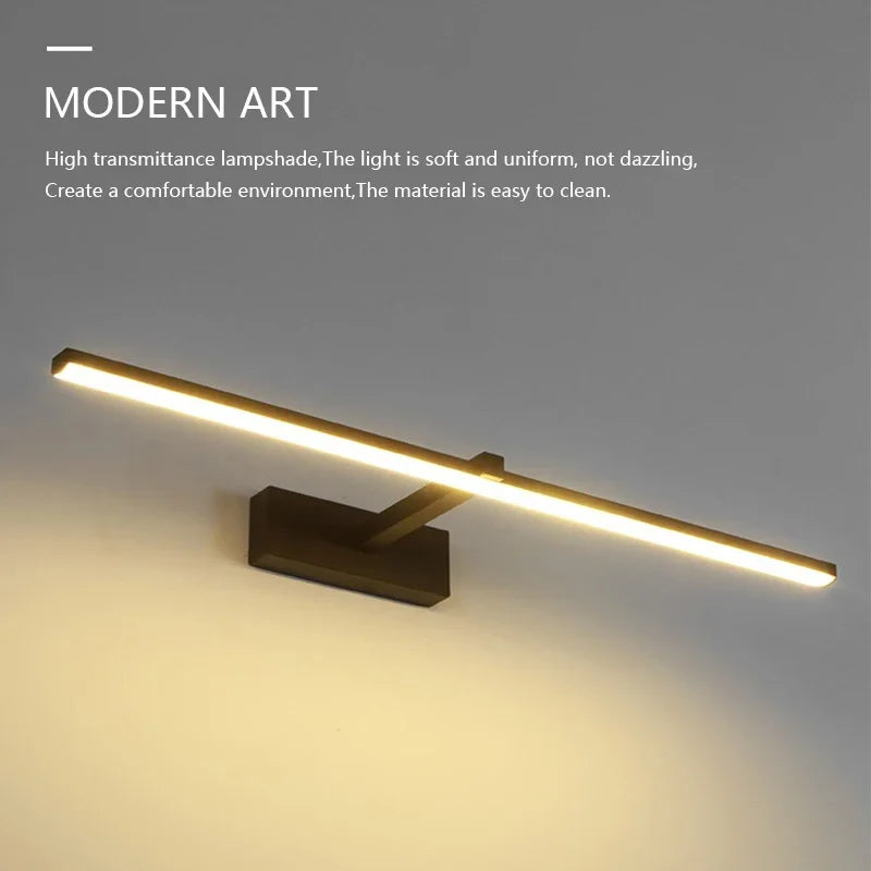Modern Bathroom 100cm Mirror-front Lamp Bedroom Bedhead Home LED Wall Lights Aluminum Simple Strip Indoor Makeup Mirror Lighting