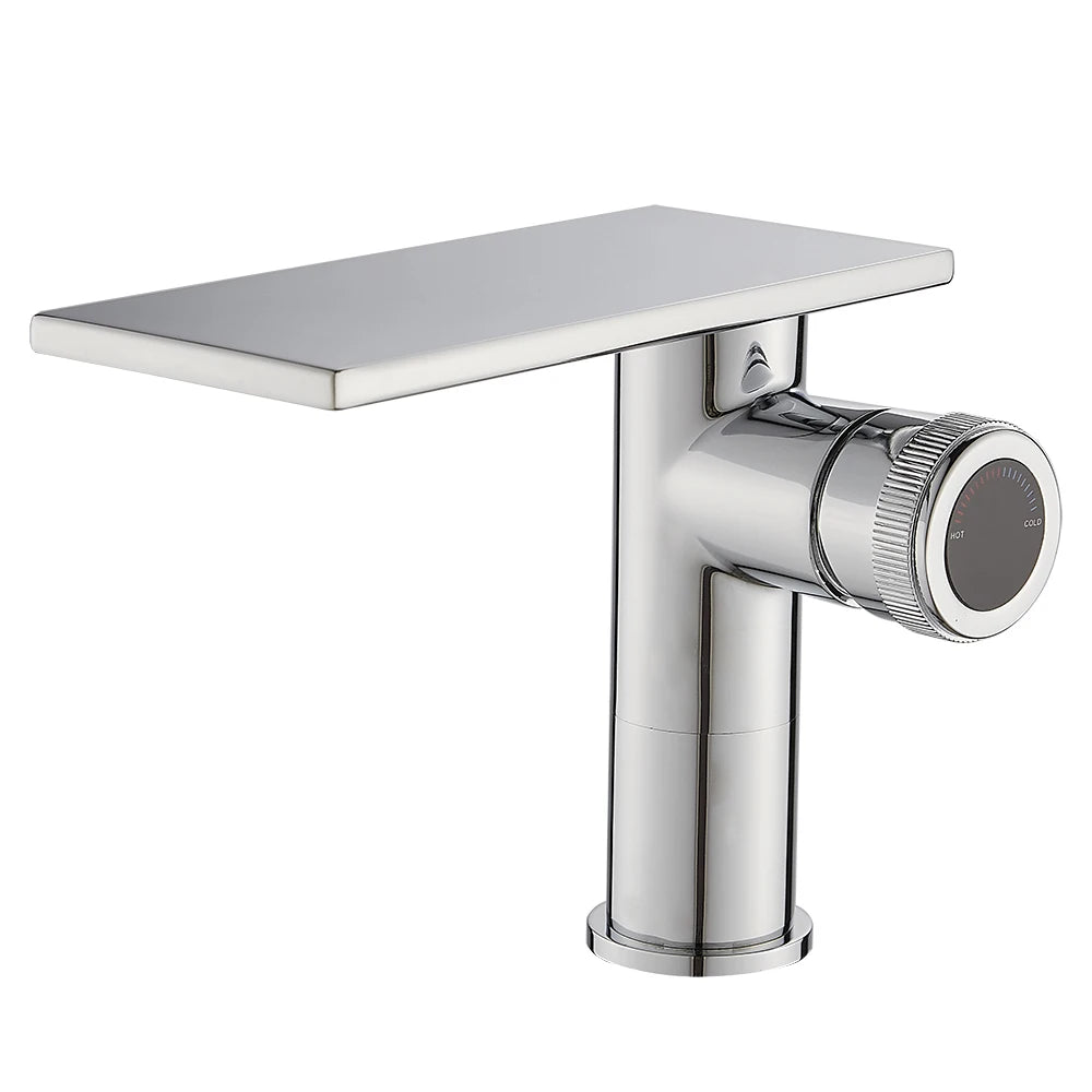 Bathroom Waterfall Basin Sink Faucet Black Faucets Brass Bath Faucet Hot&Cold Water Mixer Vanity Tap Deck Mounted Washbasin Tap