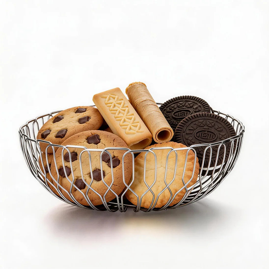 DSA light luxury stainless steel hollow bread basket fruit basket drain basket vegetable  living  home fashion decoration
