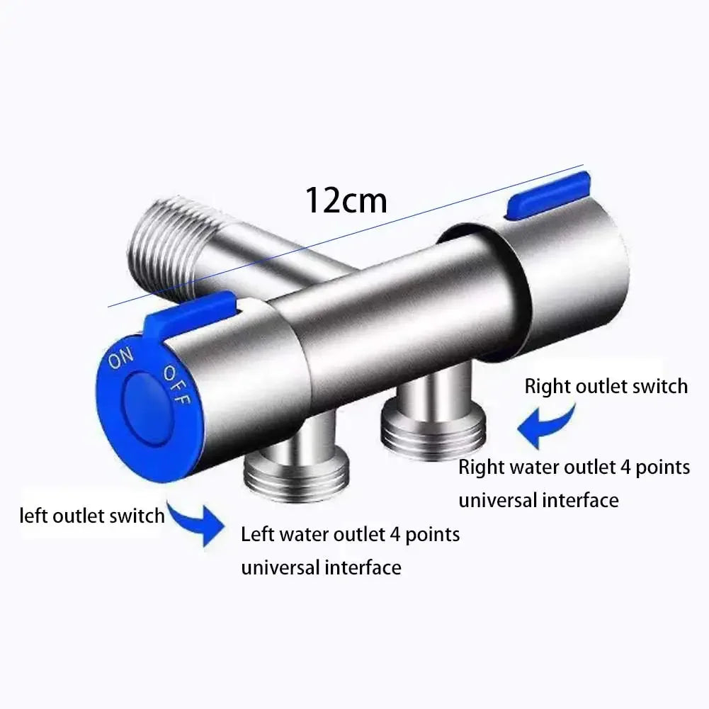 Bathroom Faucet Dual Control Double Handle Stainless Steel Cold Water Faucet Bathroom Washing Machine Faucet Triangle Valve