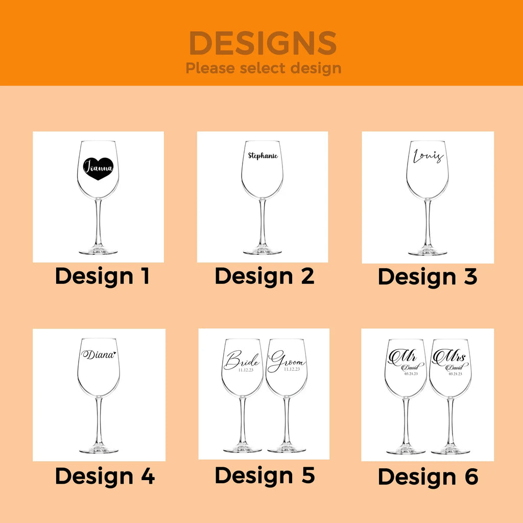 Personalised Wine Glasses Laser Engraving Custom Mr. and Mrs. Wine Glasses Gifts for Wife Couples Anniversary Christmas Wedding