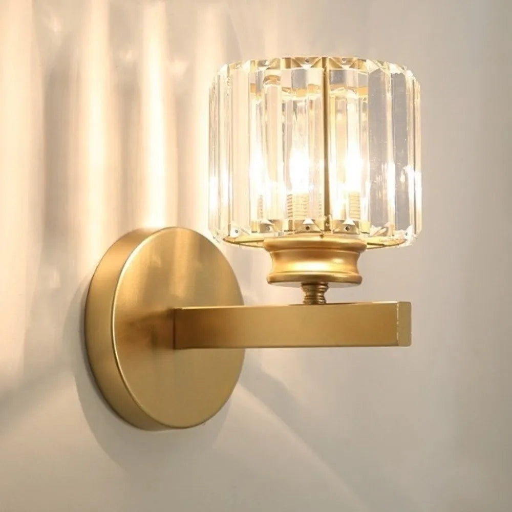 Light Luxury Crystal Wall Lamp LED Lighting 3 Colors Changing Night Light Wall Mounted Dimmable Decorative Lamp Room Lighting