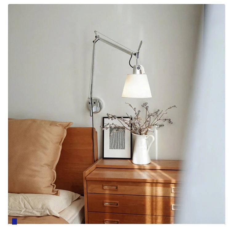 Adjustable Wall Lamp Aluminum Modern Foldable Long Swing Arm  sconces lamps Telescopic wall lights Bedside Study Reading Sconce