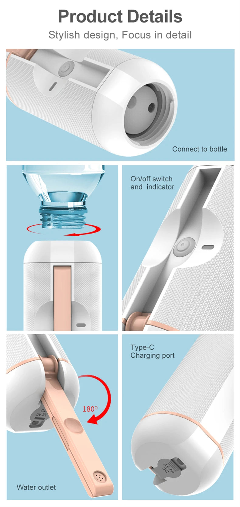 Pocket Bidet Shower Handhel Automatic Toilet Sprayer 200ML Portable Travel Shattaf for Hygiene Cleaning Personal Baby Care